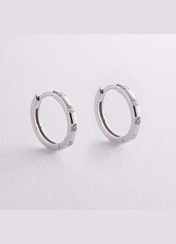 Серебряные серьги кольца (фианиты) OR110510 Oniks (264024218)