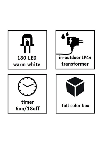 Гирлянда LED 180 ламп 16,5 м теплый белый провод Luca Lighting ProDobro (397612951)