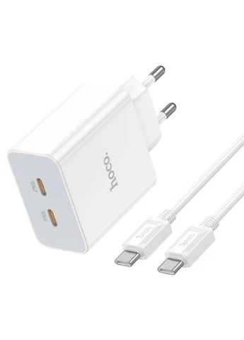 Сетевое зарядное устройство C108A Leader PD35W dual port(2C) charger set(TypeC to Type-C) White Hoco (300678791)
