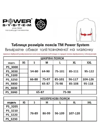 Пояс для тяжелой атлетики PS-3230 S Power System (296260786)