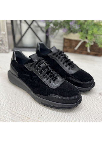 Чорні Осінні кросівки чоловічі комбіновані на шнурівці. колір чорний. 42 розмір Vasha para