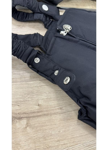 Чорний зимній дитячий зимовий комплект для хлопчика (куртка + комбінезон) брючний BabyStyle