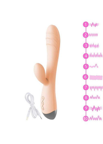 Смарт вібратор-кролик з USB зарядкою 21 см для клітора та точки G Рожевий No Brand (366665594)