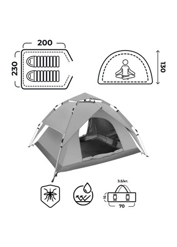 Автоматичний намет двомісний водонепроникний зелений для кемпінгу та активного відпочинку ProDobro (364189731)