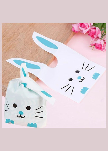 Набір пакетів з вушками зайчик блакитний 13,5*22 см 25 шт (OK0075_6) No Brand (339067181)