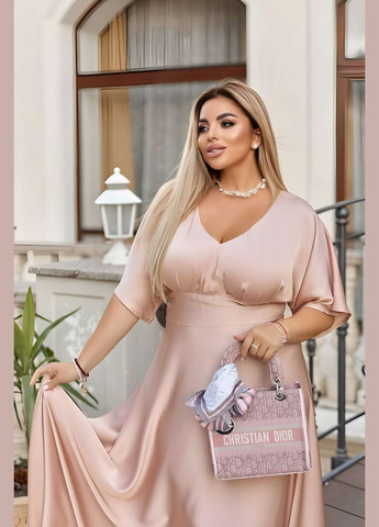 Бежева кежуал, святковий, коктейльна, вечірня 42-70р електрик сукня в підлогу довге плаття батал вечірня святкова ошатна Україна