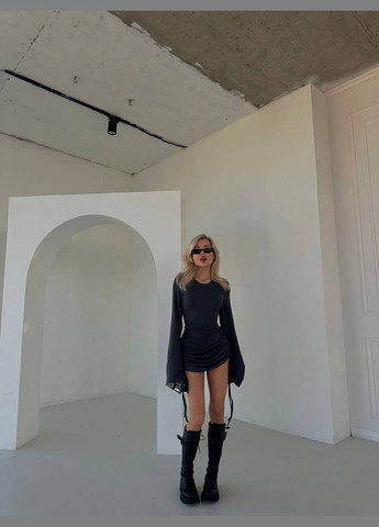 Графітова кежуал сукня N.Family однотонна