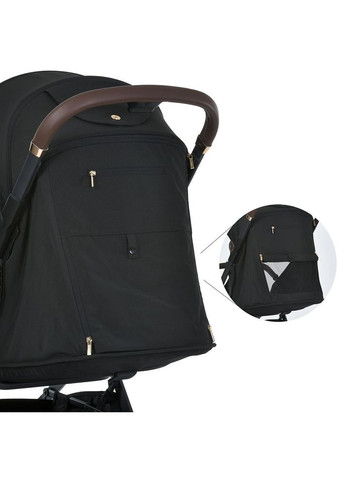 Коляска детская BEYA Black прогулочная с чехлом для ножек в комплекте Черная (ME 1127-G) El Camino (334003781)