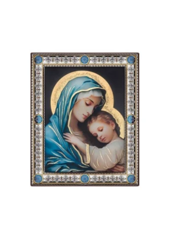 Ікона срібна Діва Марія з немовлям Ісусом 16,7 х 20,6 см Valenti (341332776)