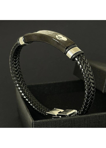 Чоловічий браслет із гравіюванням плетений у подарунковій упаковці 21 см No Brand (358935585)