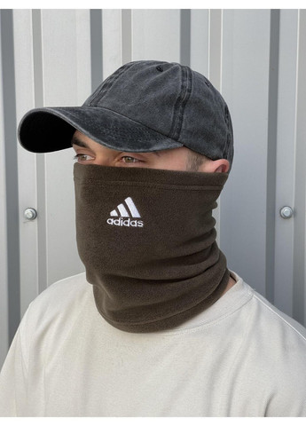 Бафф флісовий теплий з вишитим логотипом хакі No Brand Класичний баф (369976357)