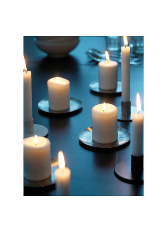 Блочна свічка без запаху ІКЕА HEMSJO 8 см природний (70124262) IKEA (268023308)