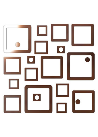 Інтер'єрні дзеркальні наклейки великі настінні Каре 21 шт. Ваша Світлість (366334592)