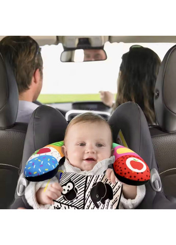 Двостороння розвиваюча подушка-іграшка з прорізувачем та дзеркальцем для дітей No Brand (364553139)