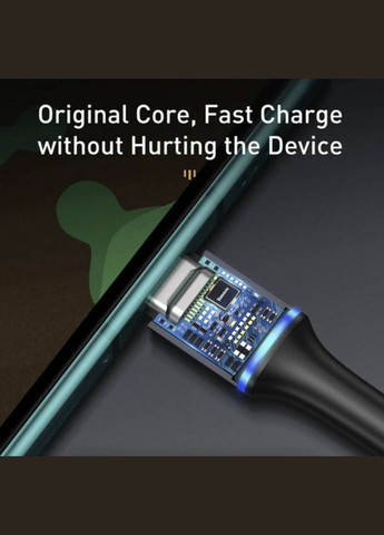 Зарядка USB кабель для синхронизации и зарядки Android и других устройств USB Type-C с LED подсветкой 2 м Черный Baseus (341534076)