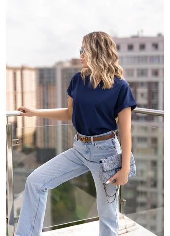 Темно-синя блуза Fashion Girl