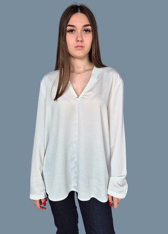Белая блузка женская свободного кроя однотонная Spirit