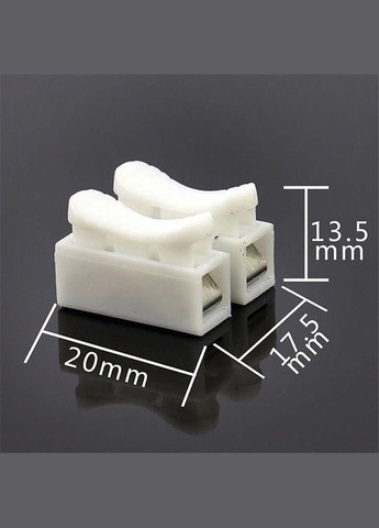 Набір з'єднувачів для дроту PW CH-2 клемні колодки на два контакти 10 шт Білий (C051301-10) No Brand (349844447)