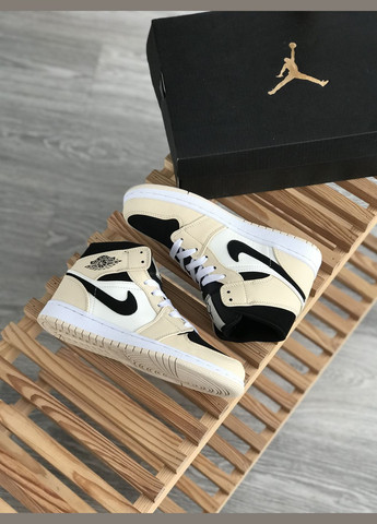 Бежеві всесезон кросівки чоловічі і жіночі nike air jordan retro 1 beige | найк аір джордан ретро 1 бежеві No Brand