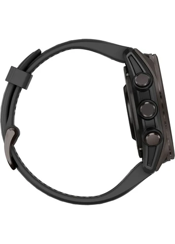 Смарт-годинник Fenix 8 AMOLED Sapphire 43mm Carbon Gray DLC Titanium with Black/Pebble Gray Silicone Band (010-02903-21) Garmin (400987326)