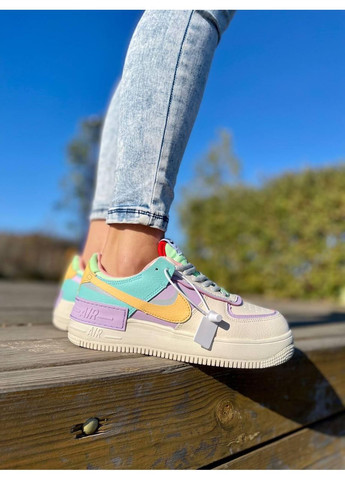 КРОСІВКИ ЖІНОЧІ NIKE AIR FORCE SHADOW PALE IVORY НАЙК АІР ФОРС 1 ПРЕМІУМ No Brand комбіновані зими (368855081)