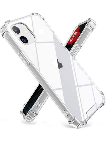 Силиконовый противоударный чехол панель + стекло 9Н на iPhone 12 mini с защитой камеры прозрачный (GC050895) No Brand (349844084)