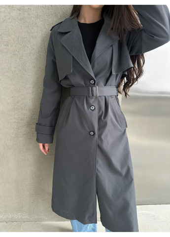 Жіночий стильний тренч із бавовни на підкладці — базова модель для сучасних образів (заміри в описі) GD/GL Модний простір на гудзиках демісезон (368760622)