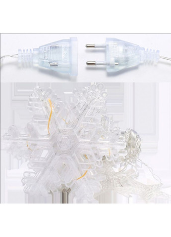 Гірлянда штора 3х0,9 м світлодіодна сніжинка і зірка LED 108L 12 шт мідний провід 9V 360 градусів Garlando (367724089)