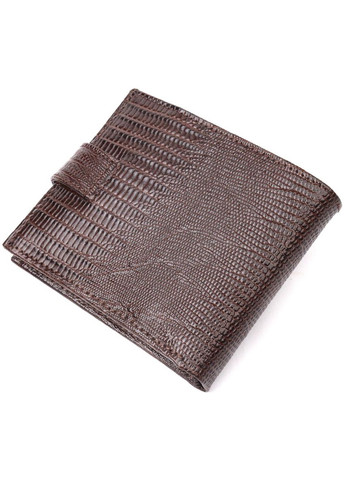 Практичний чоловічий гаманець із фактурної шкіри 21036 Коричневий Karya (366288844)
