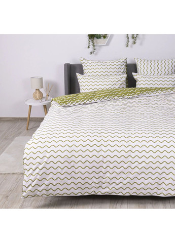 Комплект постільної білизни сімейний з наволочками 70*70 см, 115 гр/м2 Olive Dream Білий з хакі (14530150215) ТЕП (364100102)