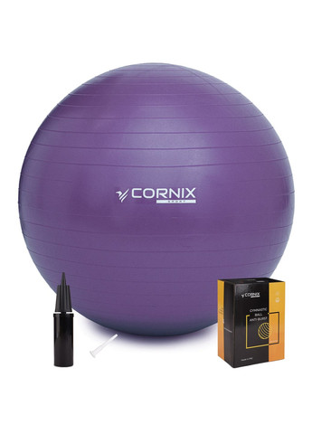 М'яч для фітнесу (фітбол) 55 см AntiBurst Violet Cornix xr-0016 (275334021)