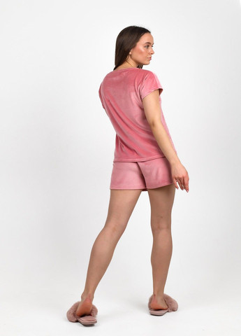 Рожева жіноча велюрова піжама NEL