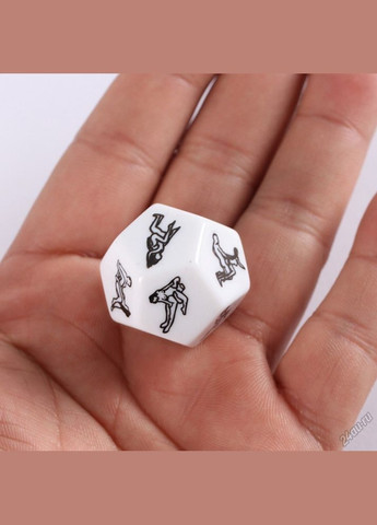 Кубик кости с позами для секса белый черный No Brand (303889840)