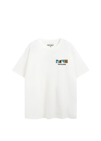 Черная футболка белая Carhartt Wastelands White Tee Mens
