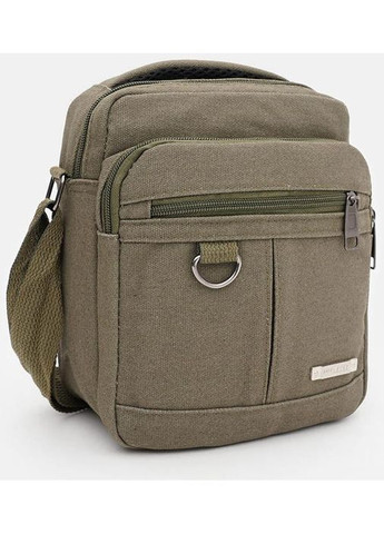 Сумка планшет через плече текстильна чоловіча для документів та для телефону маленька Зелений 40238 Monsen (361348702)