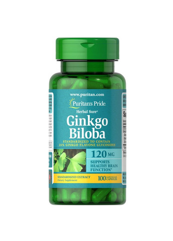 Натуральна добавка Ginkgo Biloba 120 mg, 100 капсул Puritans Pride (293479808)