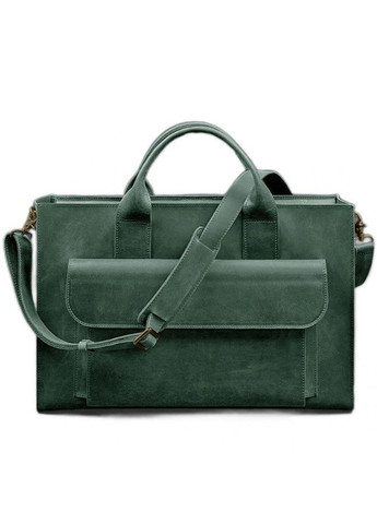 Сумка мужская кожаная через плечо для ноутбука и документов зеленая Crazy horse BlankNote (302007942)