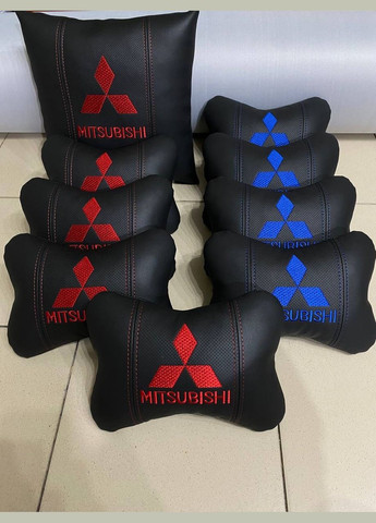 Подушка на подголовник автомобиль черная 066 Mitsubishi (340489829)