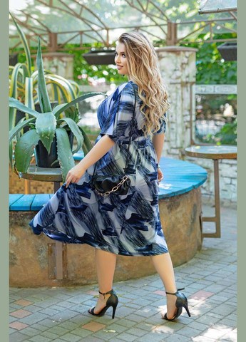 Синее откровенный трикотажное летнее платье кэтрин синее 54 Tatiana