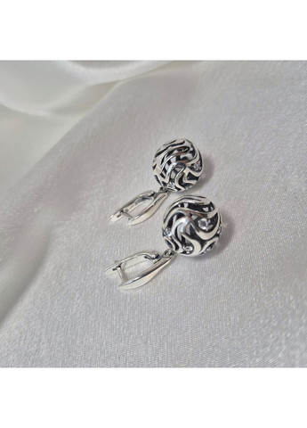 Серебряные серьги Шар Серебро 925 пробы Черненное 2771 9.69г Nobrand (369612482)