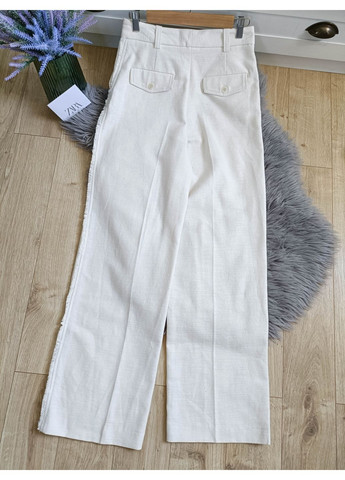 Брюки прямого кроя с полосами с бахромой по бокам Zara (360895241)