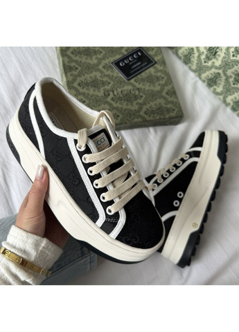 Кросівки жіночі Gucci GG Canvas | Гуччі Канвас чорно-білі No Brand чорно-білі демісезони (366343495)
