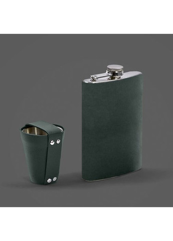 Набор с флягой и рюмками в кожаном чехле зеленый Crazy Horse BlankNote (348359297)