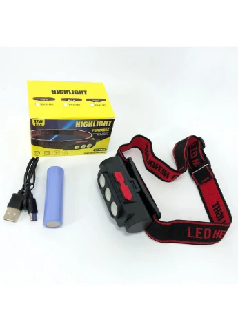 Налобный фонарь PLD-2119B-XPE+2COB(white+red), Фонарь на голову для рыбалки, Водонепроницаемый фонарик Bailong (396535306)