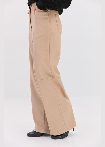 Замшевые женские брюки черные с декоративными швами Arjen (314901624)