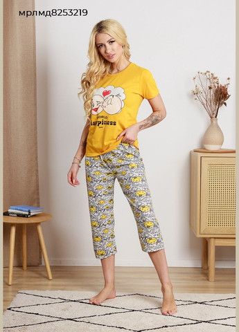 Прозорий жіночий комплект капрі та футболка Marilynmod