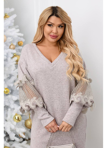 Світло-коричнева святковий сукня з ангорки двосторонньої з турецьким мереживом, еластична та стильна — заміри в описі силуетна DK/DL Мода без кордонів однотонна