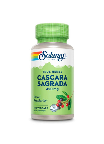 Добавка Cascara Sagrada Bark 450mg - 100 vcaps Solaray (288677426)