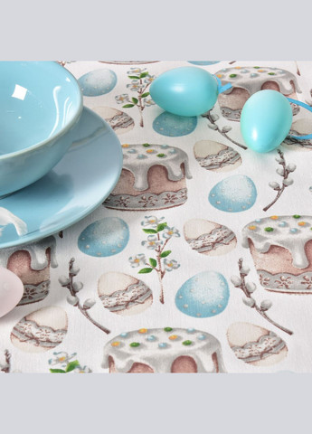 Скатертина 170х260 см бавовняна скатертина з водовідштовхувальним покриттям, великодній принт святкова IDEIA (289370538)