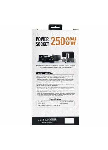 Сетевой фильтр-удлинитель Power Socket D-6, 10x220V-2500W, 4xUSB, 1xType-C PD No Brand (386667735)